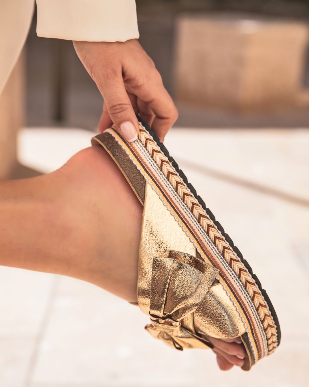 Sandale femme plateforme confort doré - Anais - Casualmode.fr