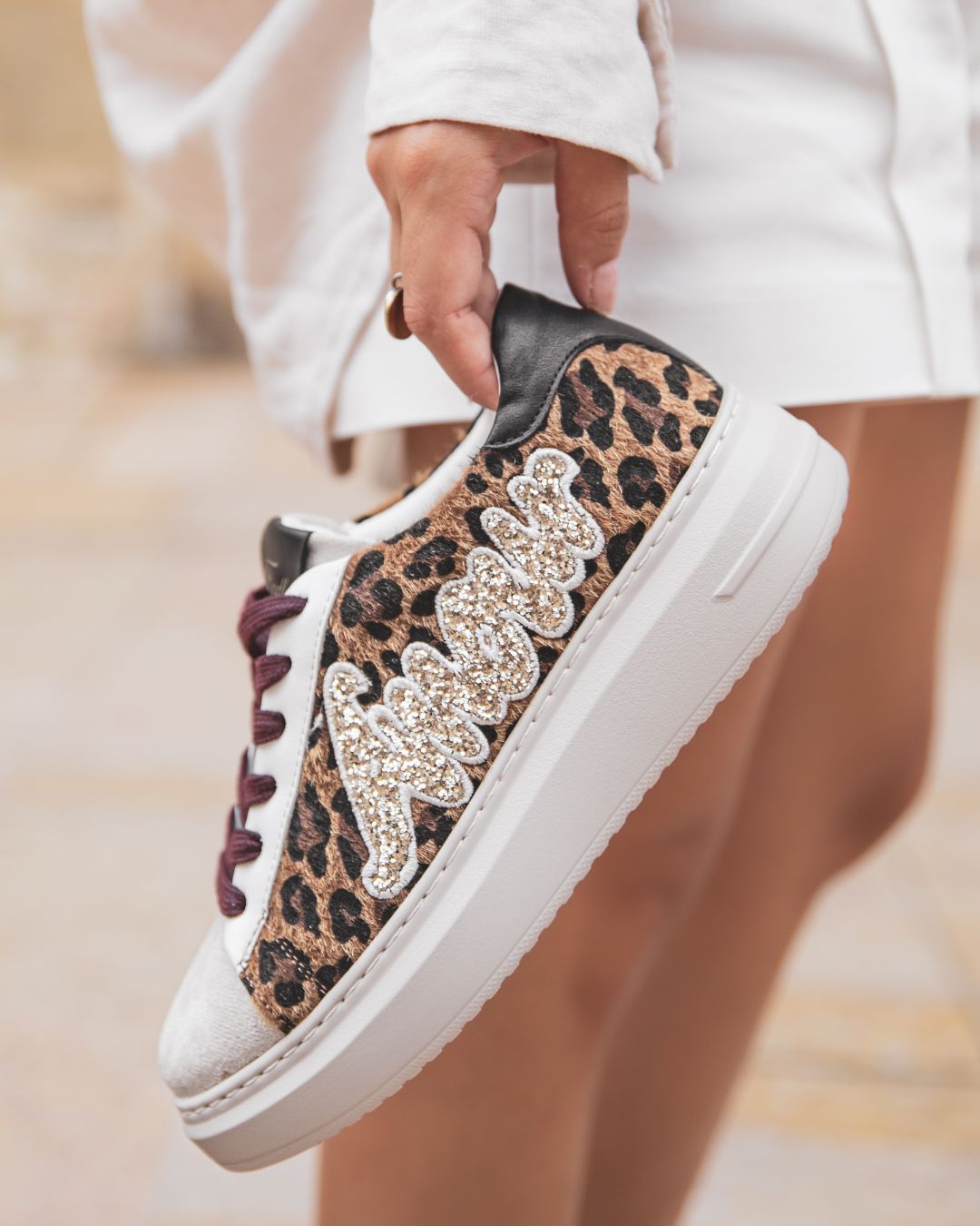 Lacets leopard femme shops