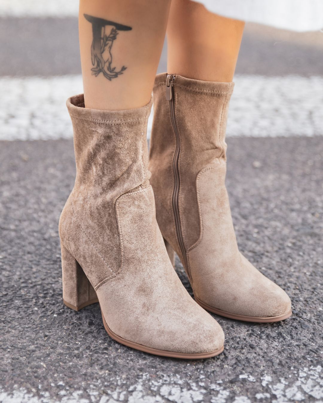 Bottines femme taupe à talon - Estelle - Casualmode.fr