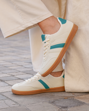 Basket femme beige à lacets - Joséphine