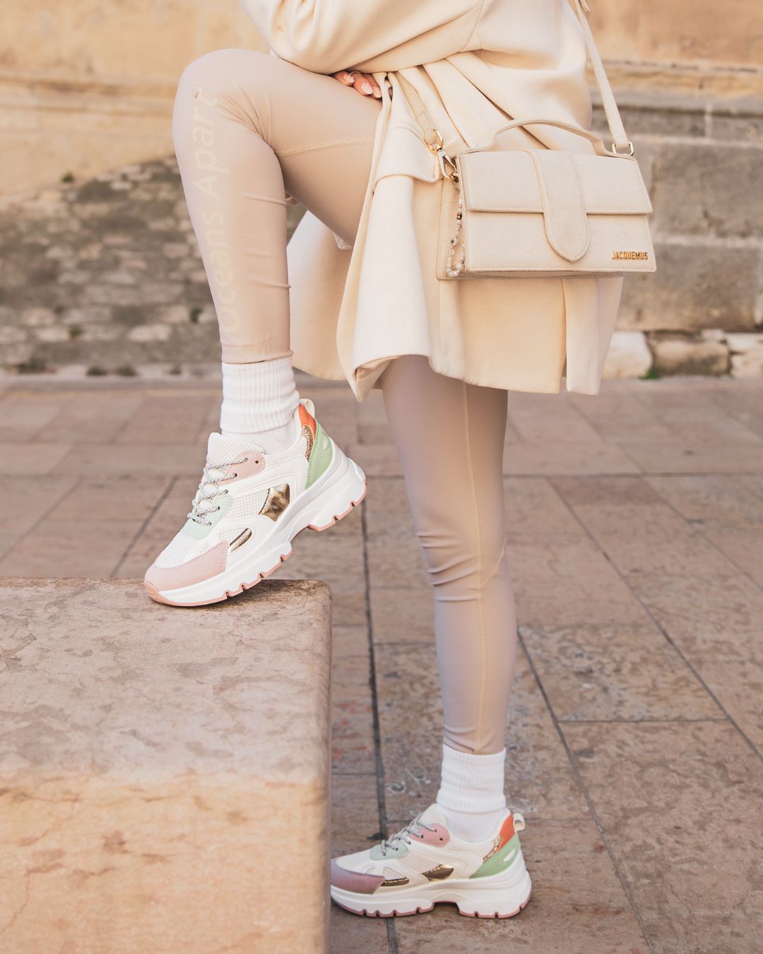 Basket femme multicolore à lacets sneakers - Bao - Casualmode.fr
