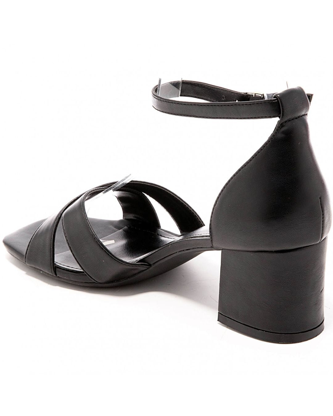 Sandale femme talon carré noir - Flora - Casualmode.fr