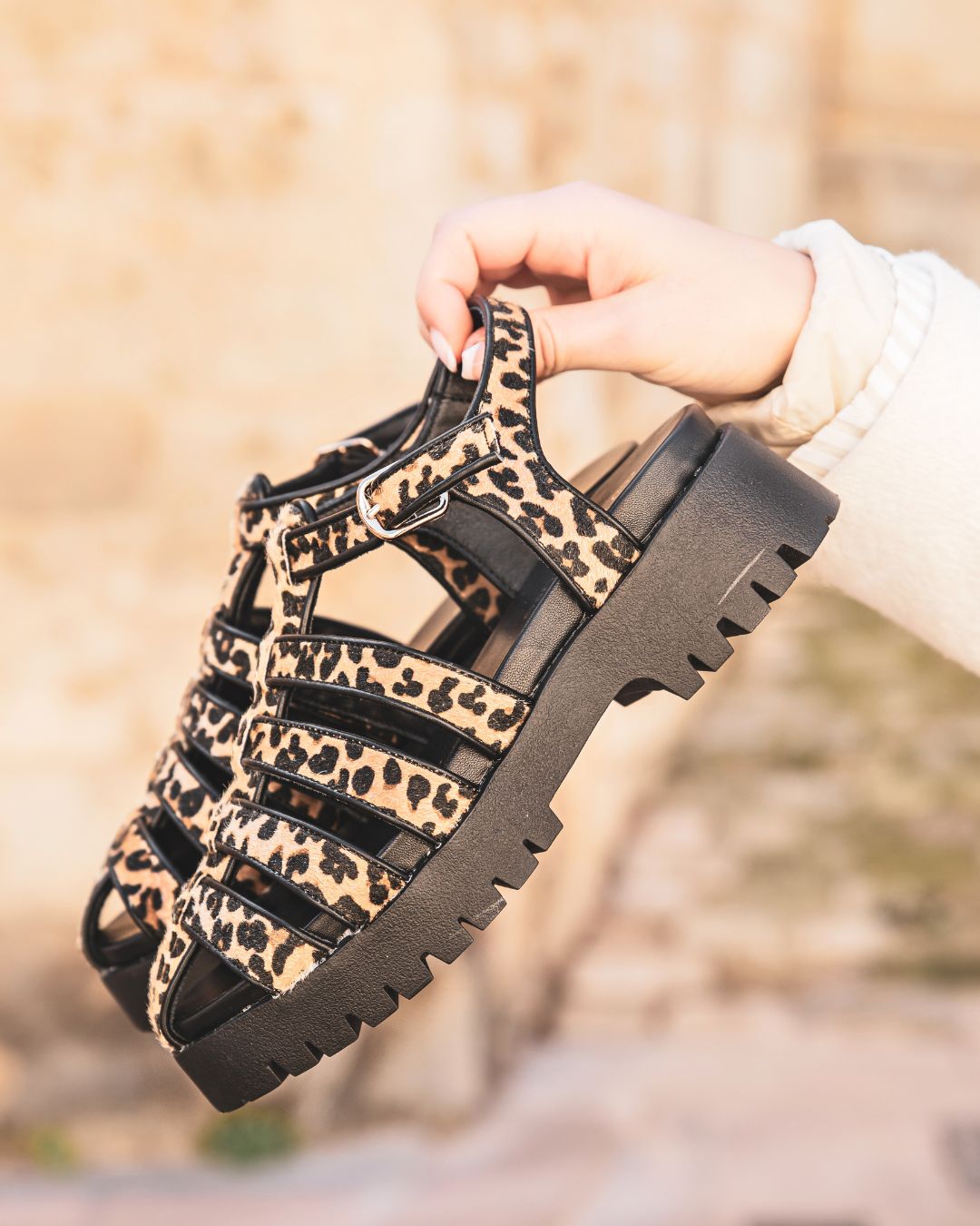 Sandale femme plateforme confort motif léopard - Margaux - Casualmode.fr