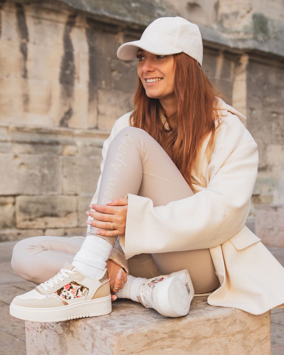 Basket blanche et online beige