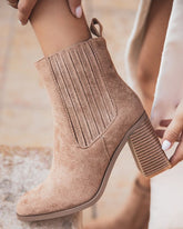 Bottines femme taupe à talon - Vénussia - Casual Mode