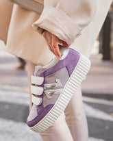 Basket femme violette creepers à scratch - CL73 PURPLE - Casualmode.fr