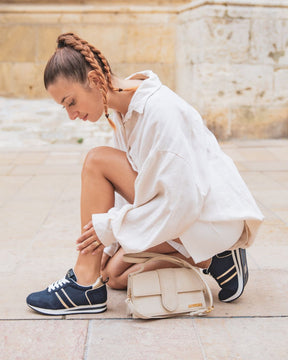 Basket femme bleue à lacets - Fernanda