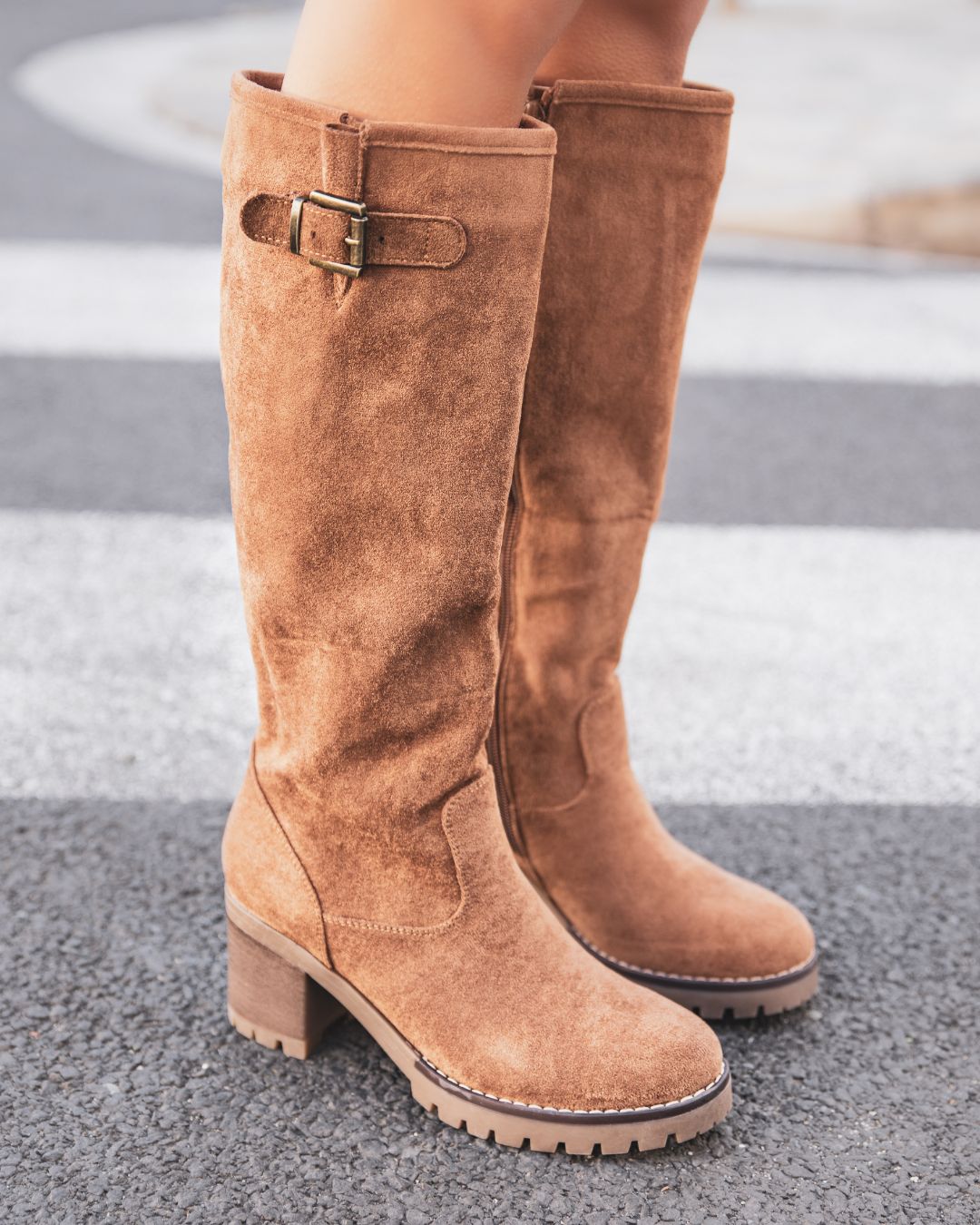 Bottes femme camel à talon - Dayana