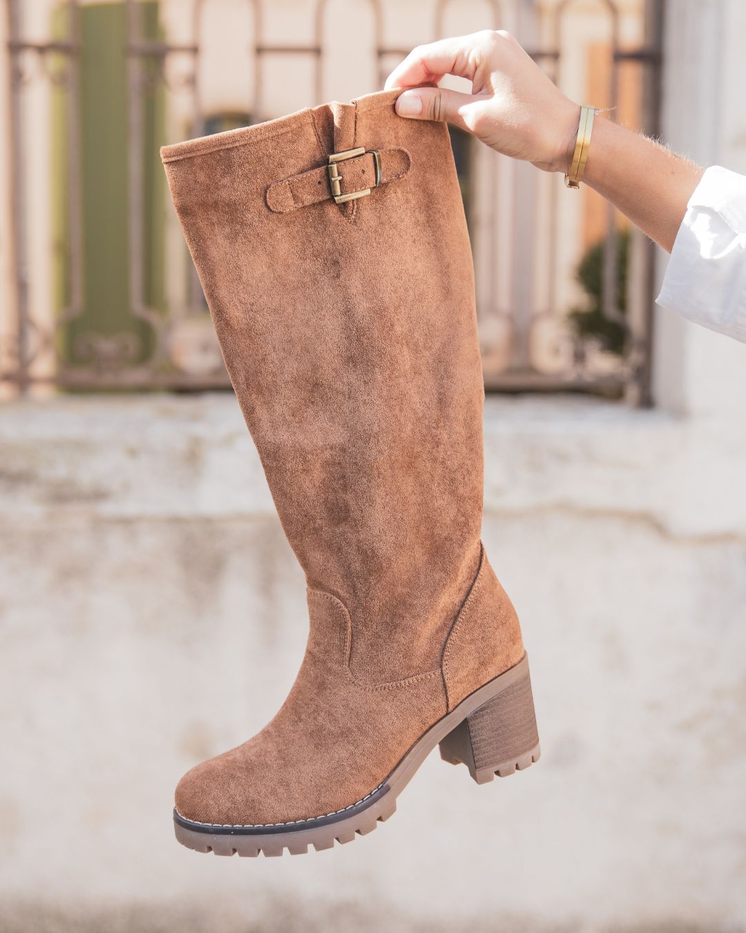 Bottes femme camel à talon - Dayana