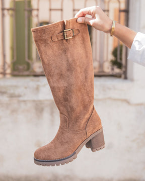 Bottes femme camel à talon - Dayana