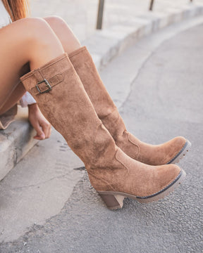 Bottes femme camel à talon - Dayana