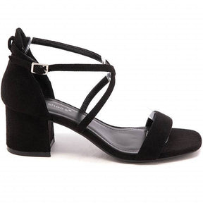 Sandale femme talon carré noir - Alma