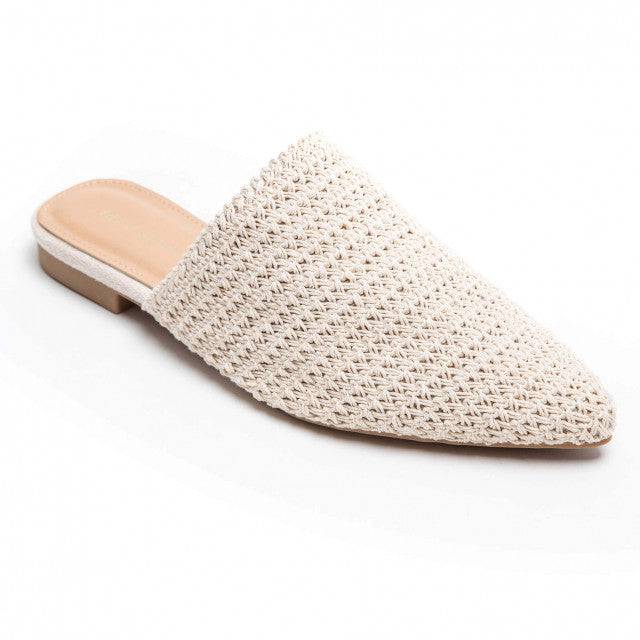 Sandale femme plate mule beige - Helga - Casualmode.fr